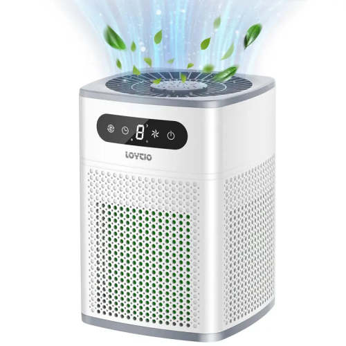 Loytio Air Purifiers for Bedroom, 3-In-1 Filter Cleaner with Fragrance Sponge for Sleep,Smoke, Allergies, Pet Dander,Odor, Dust, Office, Desktop,Portable, HEPA at Speed I. Coremini-P White Airpurifier