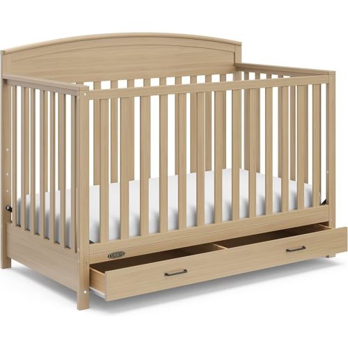 Graco Benton 5-In-1 Convertible Crib With Drawer (Driftwood) - Converts From Baby Crib To Toddler Bed, Daybed And Full-Size Bed, Fits Standard Full-Size Crib Mattress, Adjustable Mattress Support Base