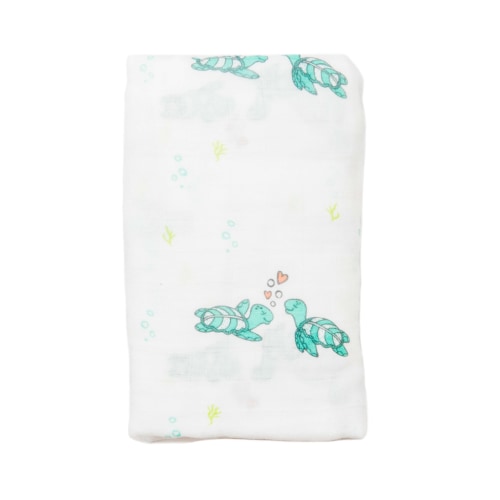 Honu Honi Muslin Swaddle Blanket - Coco Moon