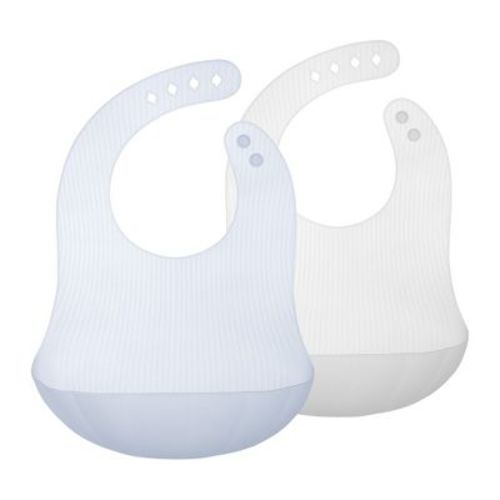 Olababy Fold N Go Silicone Bib With Travel Case - Kiwi/blueberry (2pk)