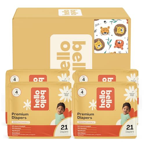 Hello Bello Diapers, Size 4 (22-37 lbs) Wild Cats, 84 Count Value Pack of Premium Disposable Baby Diapers, Hypoallergenic with Soft, Cloth-Like Feel