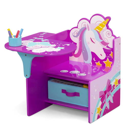 Delta Children's Unicorn Chair Desk with Storage Bin, Toddler Friendly Combo, Greenguard Gold Certified