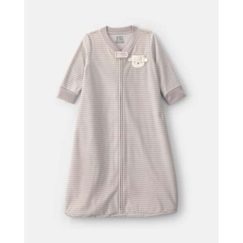 Baby Sheep Striped Fleece Loose Fit Wearable Blanket - Grey | Carter's