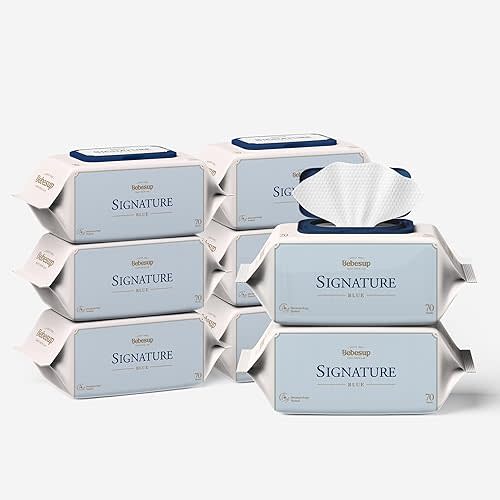 Korea’s #1 Signature Baby Wipes - Hypoallergenic Water-based Unscented Alcohol-Free Ultra-Thick 75 GSM Super Seed Extracts Plant-Based for sensitive skin Flip-Top 560 Count (8 Packs)