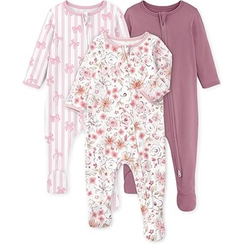 Yoofoss Baby Pajamas 100% Organic Cotton Baby Sleepers for Newborn 0-3 3-6 6-9 Months Boys Girl Clothes 3pcs Footed PJs