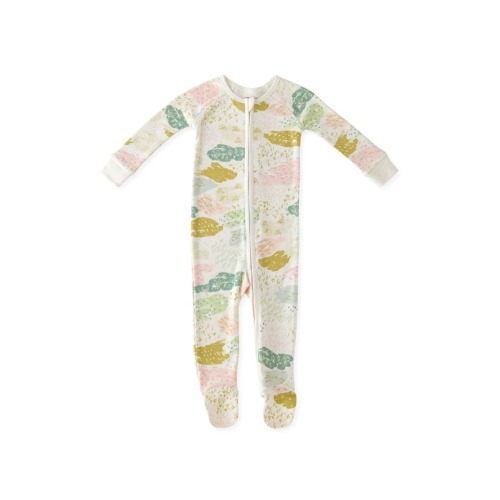 Print Rib Organic Cotton Footie, 3-6M