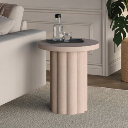Latitude Run® Olie 20" Wide Round Fluted Side Table & Reviews | Wayfair