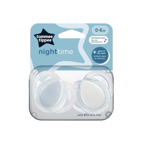 Tommee Tippee Night Time Glow in the Dark Pacifiers (0-6m, 2 Count)