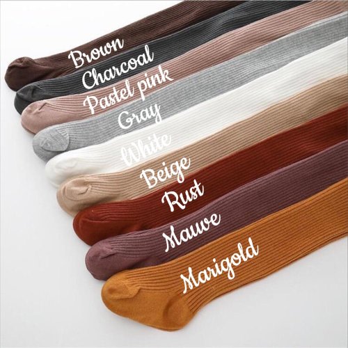 Baby Ribbed Tights mauve & pastel pink