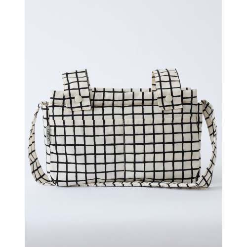 Baby Stroller Organizer Converts To Crossbody- color: Black Grid