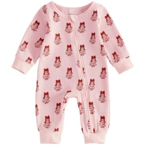 Christmas Newborn Baby Girl Romper Clothes Infant Zipper Jumpsuits