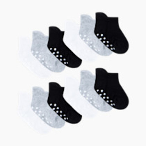 Huggies Gripper Socks (12 Pack) - White/Grey/Black, 0-6 M