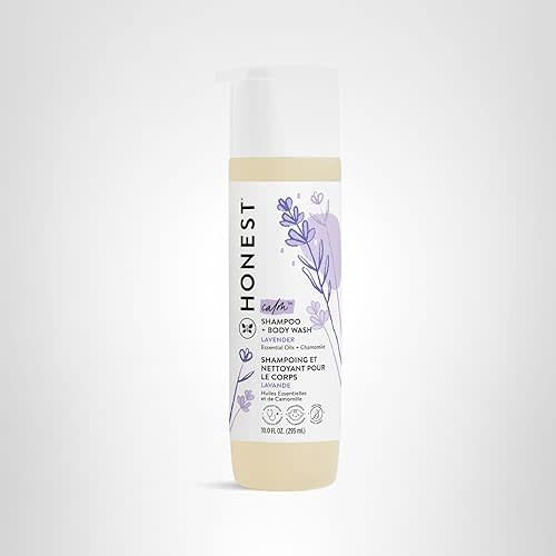 The Honest Company 2-in-1 Cleansing Shampoo + Body Wash | Gentle for Baby | Naturally Derived, Tear-free, Hypoallergenic | Lavender Calm, 10 fl oz