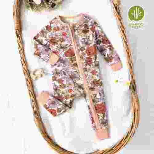PatPat Bamboo Baby Pajamas Baby Boy Girl Pajamas Gift Snug fit Long-Sleeved Zipper Baby Bodysuits for Newborn,0-3 Months