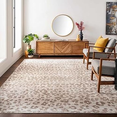 Hauteloom Bonhill Animal Print Nursery Area Rug - Leopard Print Carpet - Medium Brown - 5'3" x 7'3"