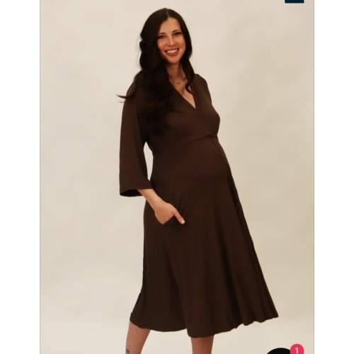 Lila Labor & Postpartum Gown in Mocha