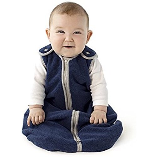 Sleep nest Fleece Baby Sleeping Bag, Navy, Small (0-6 Months)