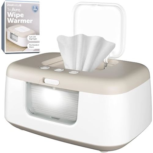 Jool Baby TinyBums Baby Wipe Warmer & Dispenser with LED Changing Light & On/Off Switch (Oatmeal)