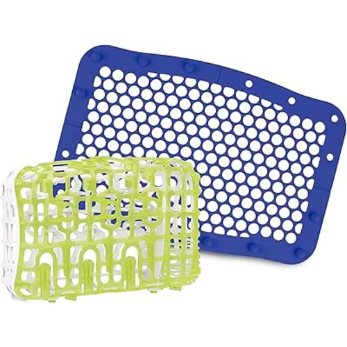 Dr. Brown's Baby Bottle Dishwasher Basket and 100% Silione Dishwasher Bag, for Standard Baby Bottle Parts, Pumps, Pacifiers and More