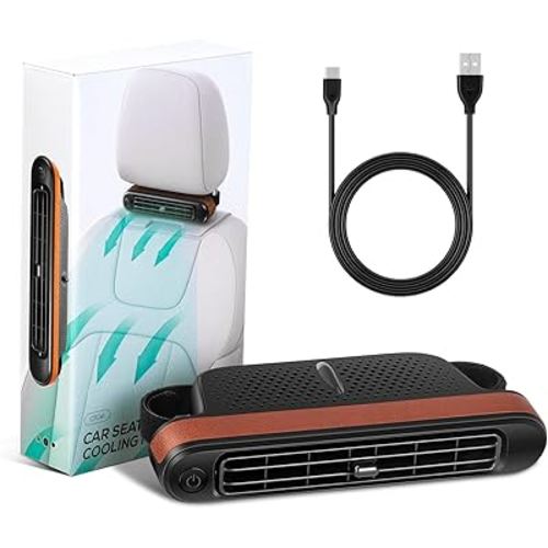 Kwak's Portable USB Car Seat Fan with 3 Speeds,Backseat Cooling Fan for SUV Truck and Cars