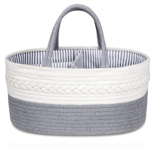 Baby Diaper Caddy Organizer, Diaper Nursery Storage Basket for Changing Table & Car