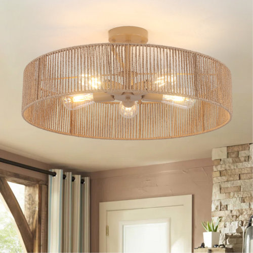 Bay Isle Home™ Rattan Semi Flush Mount & Reviews | Wayfair