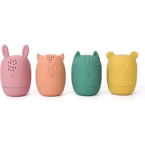 Silicone Bath Toys, Squeezable Bathtub Toys for Toddle 6-12-18 Months+, Kids-Friendly Bath Toys, Baby Shower Toys for Kids 1-3