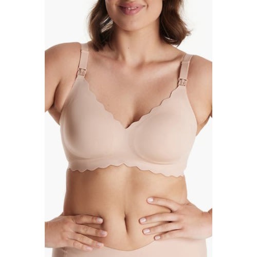 Scalloped Edge Wireless Nursing/Maternity Bra, Medium