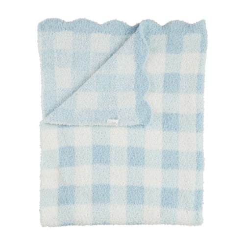 Blue Gingham Chenille Blanket | Mud Pie