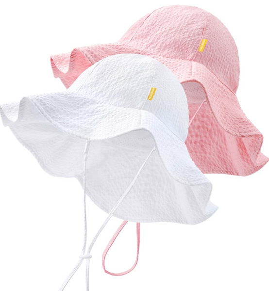 HONGTEYA Baby Sun Hat Toddler Girl Beach Hat Adjustable Outdoor Summer Hat Sun Protection Wide Brim Infant Kids