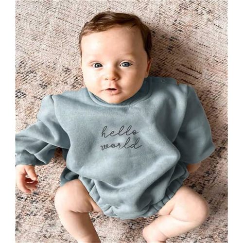 VISGOGO Newborn Infant Baby Boy Girls Oversized Romper Little Dude Sweater Onesie Coming Home Outfit Neutral Clothes