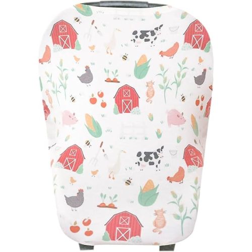 Copper Pearl Multi-Use Cover: Car Seat Covers, Nursing Cover, and Stroller Cover for Sun - Stretchy Fabric, All-Season Use, Stylish Designs, Easy Access for Moms - Farmstead
