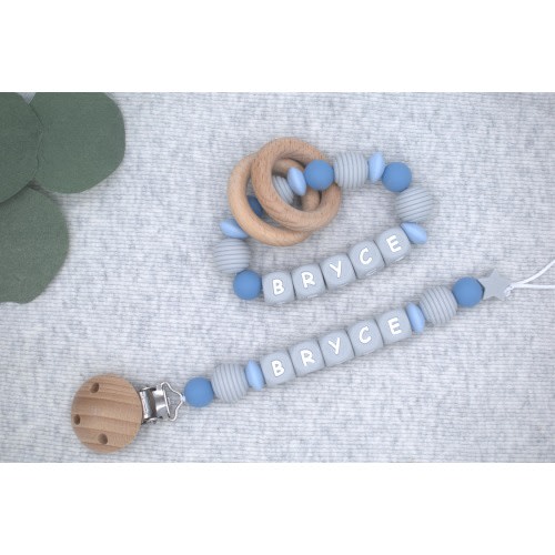 Personalized Blue Pacifier Clips for Babies | BPA-Free & Third-Party Tested