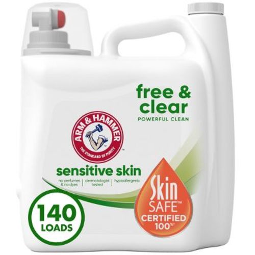 Arm & Hammer Sensitive Liquid Laundry Detergent - Free & Clear - 140 Fl Oz