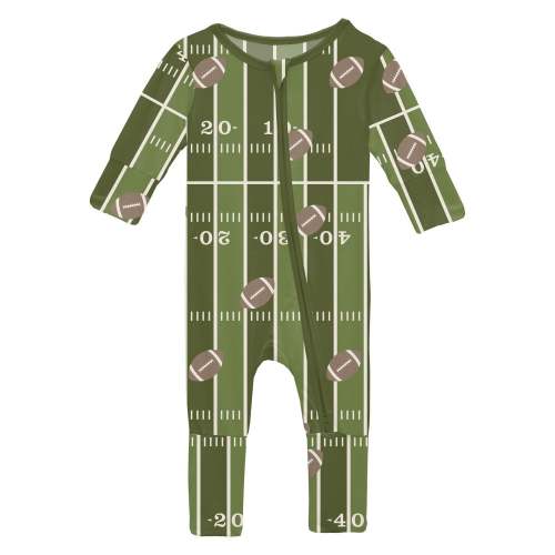 Print Convertible Coverall in Pesto Football