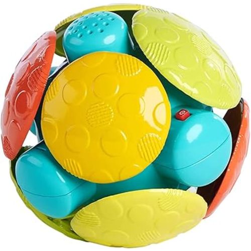 Bright Starts Wobble Bobble Activity Ball Toy, Baby & Toddler Crawl Toy, Interactive Sounds & Textures, Ages 3 Months+