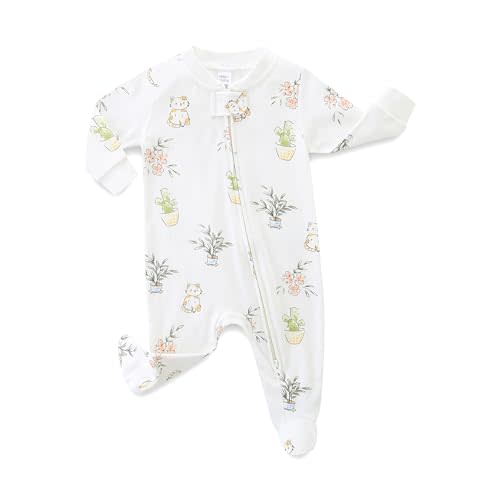 Neutral Baby Clothes Boy Girl Footed Cotton Long Sleeve Double Zipper Onesie