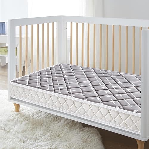Premium Hypoallergenic Baby Crib Mattress and Toddler Mattress - 52" x 27.6" x 5" - Breathable - Firm Soft - Fits Standard Cribs and Toddler Beds