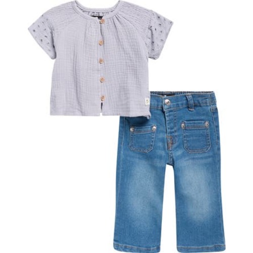 7 For All Mankind Gauze Button-Up Shirt & Jeans Set | Nordstromrack