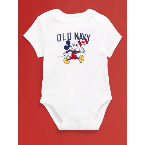 Old Navy x Disney© Mickey Mouse Short-Sleeve Flag Logo-Graphic Bodysuit for Baby | Old Navy