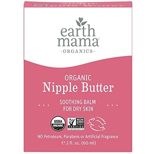 Organic Nipple Butter Breastfeeding Cream by Earth Mama | Lanolin-free, Safe for Nursing & Dry Skin, Non-GMO Project Verified, 2-Fluid Ounce (Packaging May Vary)