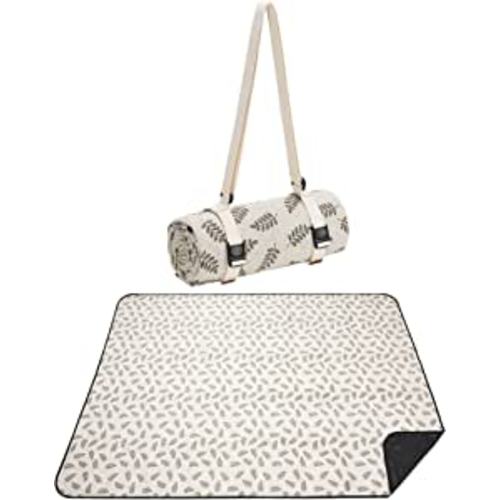 Amazon.com: WILLOW WEAVE Picnic Blankets Washable | Beach Mat Sand Free Waterproof | Camping Blankets | Emergency Blankets | Picnic Baskets Accessories with Waterproof Backing and Shoulder Strap - Leaf : Sports & Outdoors