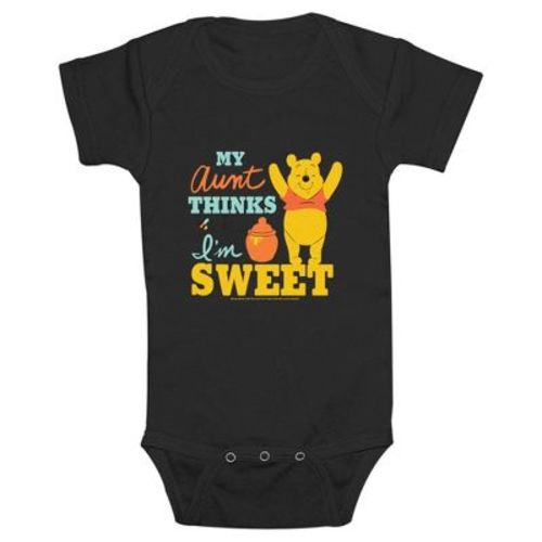 Infant's Winnie The Pooh My Aunt Thinks I'm Sweet Bodysuit - Black - 12 Months