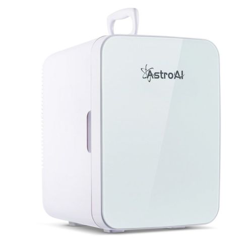 AstroAI Mini Fridge,15 Can 10 Liter Mini Refrigerator Cooler Warmer, AC/DC Thermoelectric Skincare Fridge for Beverage, Bedroom White