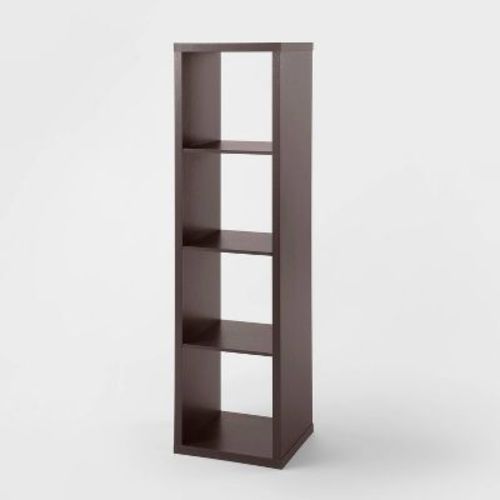 4 Cube Vertical Organizer Espresso - Brightroom™: Decorative Bookshelf, Cubby Storage, Mdf, 13" System Compatible