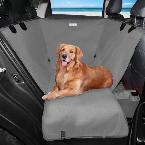 njnj Dog Car Seat Cover for Back Seat - Waterproof Dog Half Hammock for Cars,Scratchproof Pet Backseat Protector,Durable,Non-Slip Booster Seat for Small,Medium and Large Dogs