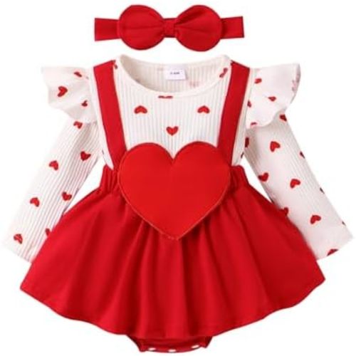 Madjtlqy Toddler Baby Girl Fall Winter Outfit Set Plaid Romper Dress Ruffles Long Sleeve Clothes Jumpsuit with Bow Headband