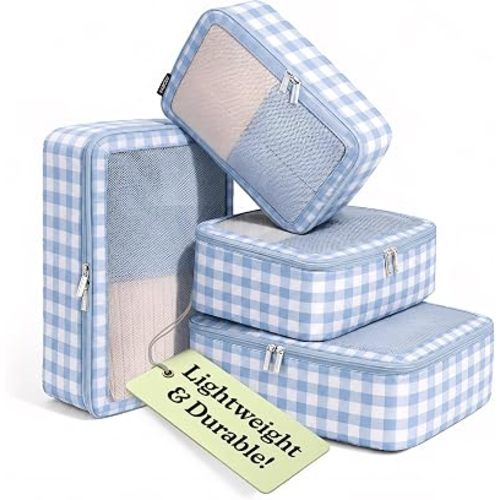 Vandel TSA-Friendly Packing Cubes for Carry On, Mesh Suitcase Organizer Bags Set, Small Packing Cubes for Travel Organizer Bags for Women with Mesh Panel and Durable Zippers, Luggage Cube Set of 4