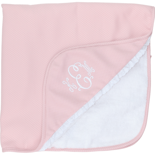 Pink Honeycomb Eyelet Hooded Towel