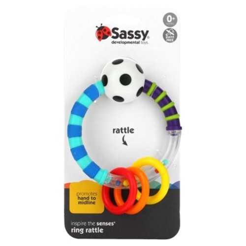 Sassy Ring Rattle Developmental Baby Toy For Early Learning High Contrast For Ages Newborn And Up